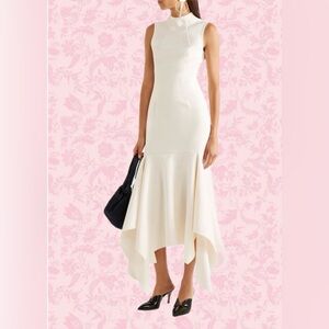 NWT Solace London Asymmetrical Crepe midi dress